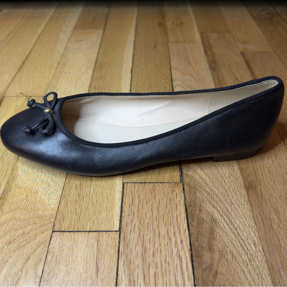 Cole Haan Black Leather Bow Ballet Flats Size 10 - Picture 4 of 7